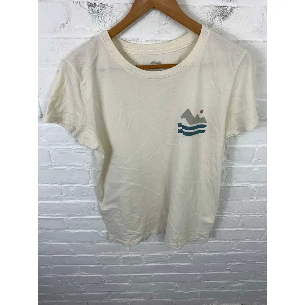 Allbirds Women's Pullover Crewneck T-Shirt Short Sleeves Stretch White Size XL